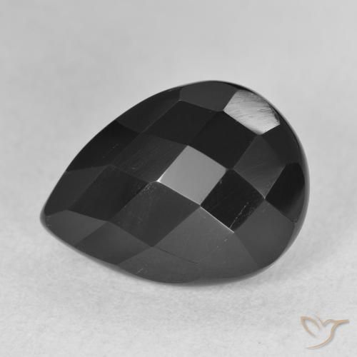 5.80ct 天然 黑色 缟玛瑙, 梨形, 不透明