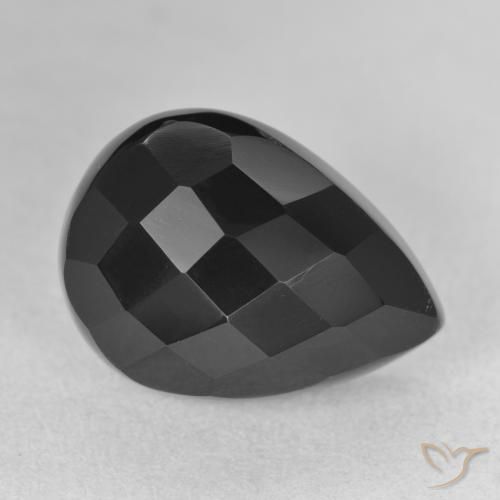 10.59ct 天然 黑色 缟玛瑙, 梨形, 不透明