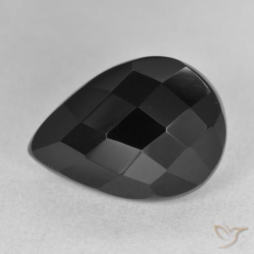 9.50ct 天然 黑色 缟玛瑙, 梨形, 不透明