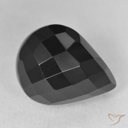 13.39ct 天然 黑色 缟玛瑙, 梨形, 不透明