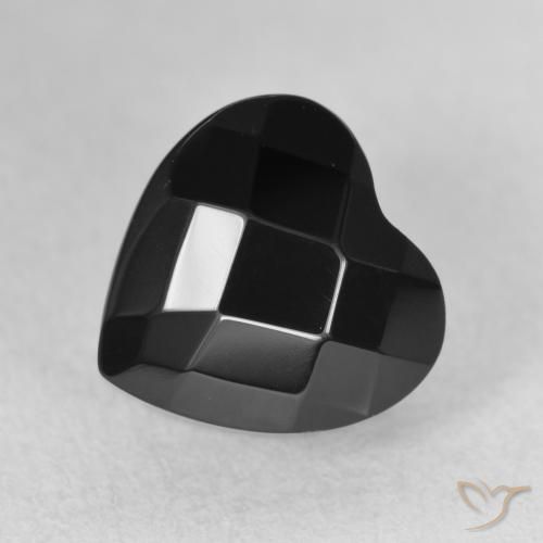 4.35ct 天然 黑色 缟玛瑙, 心形, 不透明