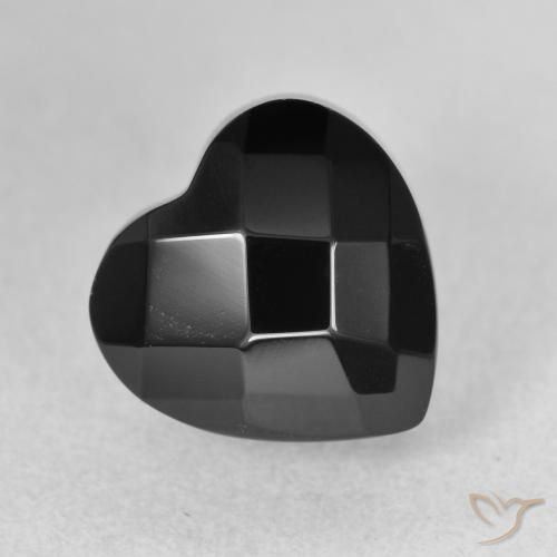 4.29ct 天然 黑色 缟玛瑙, 心形, 不透明