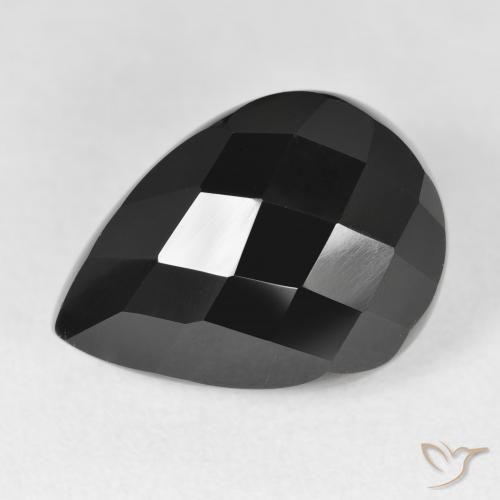 10.51ct 天然 黑色 缟玛瑙, 梨形, 不透明