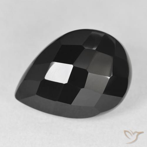 10.08ct 天然 黑色 缟玛瑙, 梨形, 不透明