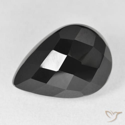 10.99ct 天然 黑色 缟玛瑙, 梨形, 不透明