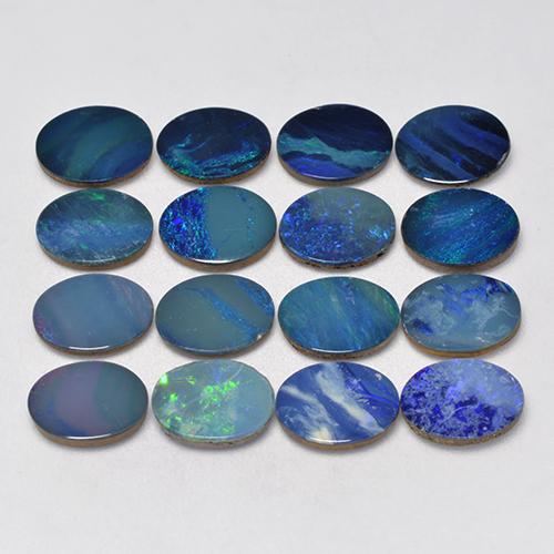 11.31天然多色欧泊拼合石，椭圆形切割，8.1×6毫米，不透明