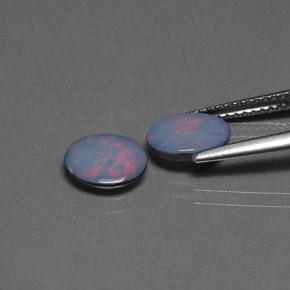 克拉天然蛋白石双峰，椭圆形切割，不透明