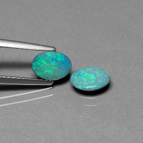 克拉天然蛋白石双峰，椭圆形切割，不透明