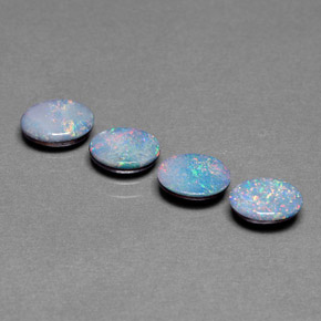 克拉天然蛋白石双峰，椭圆形切割，不透明