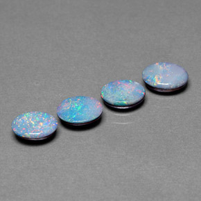 克拉天然蛋白石双峰，椭圆形切割，不透明