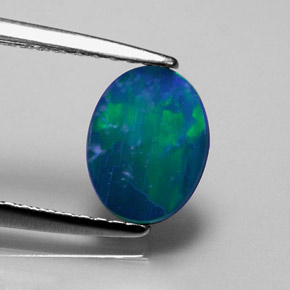 0.73克拉天然蛋白石双峰，椭圆形切割，不透明