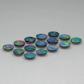 克拉天然蛋白石双峰，椭圆形切割，不透明