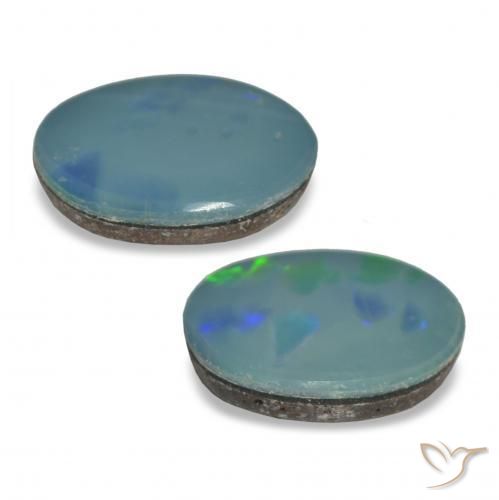 2.31克拉天然蛋白石双峰，椭圆形切割，不透明