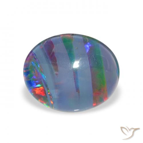2.25ct 彩色 蛋白石三重奏, 椭圆形, 不透明