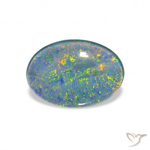 3.54ct 彩色 蛋白石三重奏, 椭圆形, 不透明