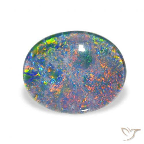 2.81ct 天然 彩色 蛋白石三重奏, 椭圆形, 不透明