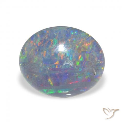 3.00ct 天然 彩色 蛋白石三重奏, 椭圆形, 不透明
