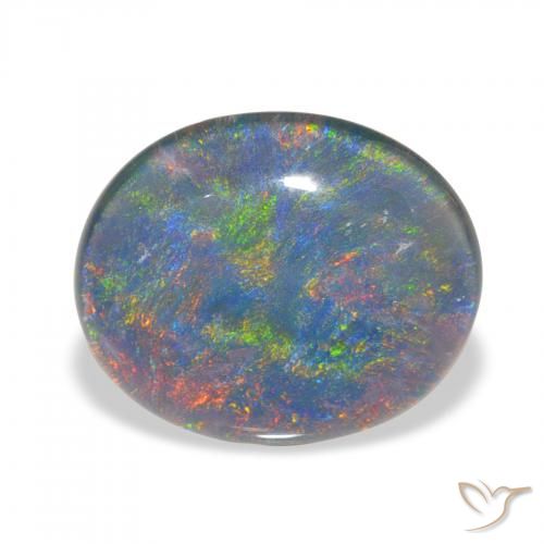 3.00ct 天然 彩色 蛋白石三重奏, 椭圆形, 不透明