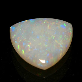 0.49克拉天然多色欧泊，透明，7×6.9毫米，透明/半透明