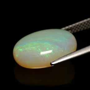 5.47克拉天然多色欧泊，透明，14.3×12.3毫米，透明/半透明