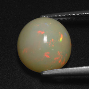 2.99克拉天然多色欧泊，椭圆形切割，11×9.6毫米，半透明