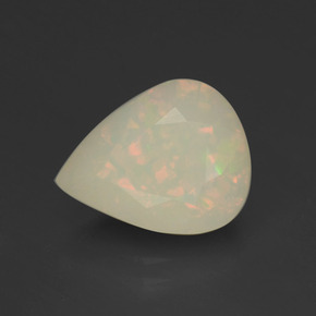 2.85克拉天然多色欧泊，梨形，12.4×9.8毫米，半透明