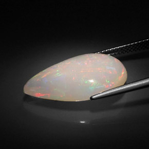 7.38克拉天然多色欧泊，梨形，22×13.5毫米，不透明
