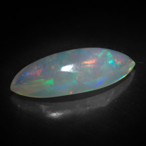3.34克拉天然多色欧泊，透明，19.2×8毫米，透明/半透明