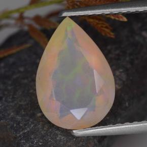 1.45克拉天然多色欧泊，梨形，11.4×7.9毫米，透明