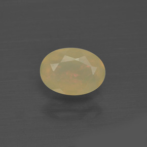 0.48克拉天然多色欧泊，椭圆形切割，7.1×5.1毫米，半透明