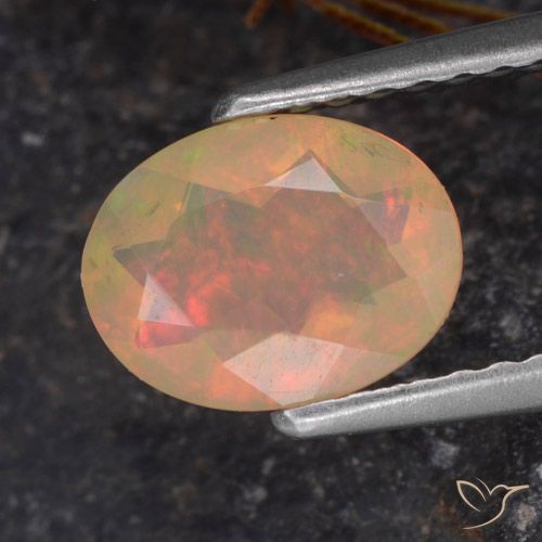 0.72ct 天然 彩色 蛋白石, 椭圆形, 透明