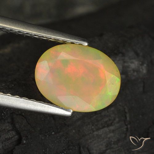 1.21ct 天然 彩色 蛋白石, 椭圆形, 半透明