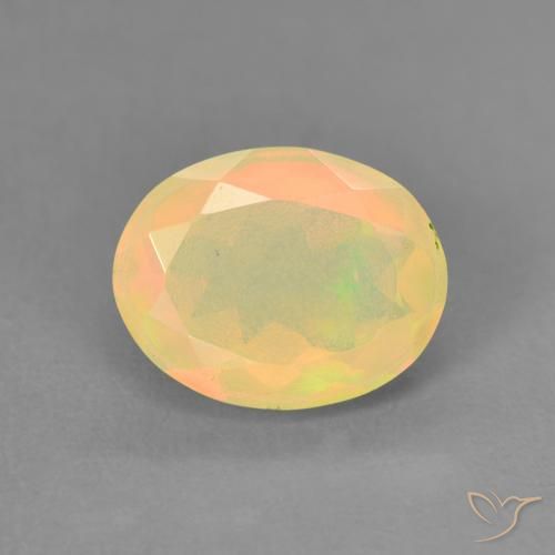 1.24ct 天然 彩色 蛋白石, 椭圆形, 半透明