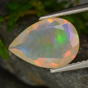 1.49克拉天然黄色欧泊，梨形，11.8×8.3毫米，透明