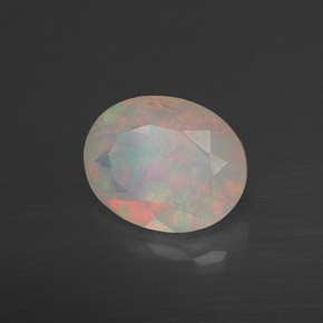 1.83克拉天然多色欧泊，椭圆形切割，10.2×8.2毫米，透明