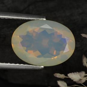 2.25克拉天然多色欧泊，椭圆形切割，12.3×8.9毫米，透明