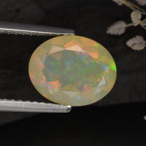 1.59克拉天然多色欧泊，透明，10.1×8.1毫米，透明/半透明