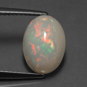 2.54克拉天然多色欧泊，椭圆形切割，11.6×8.3毫米，半透明