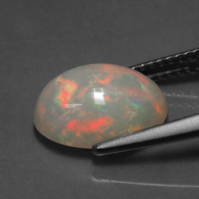 2.54克拉天然多色欧泊，椭圆形切割，11.6×8.3毫米，半透明