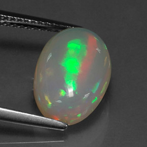 3.77克拉天然多色欧泊，透明，13.7×9.2毫米，透明/半透明