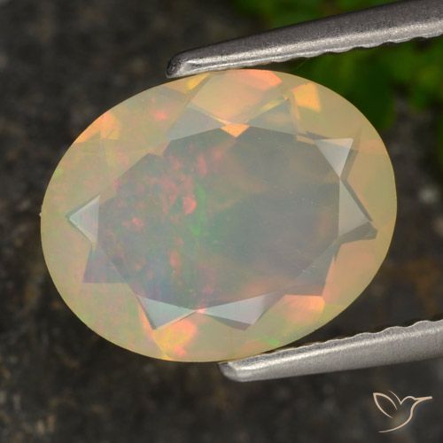 1.27ct 天然 彩色 蛋白石, 椭圆形, 半透明