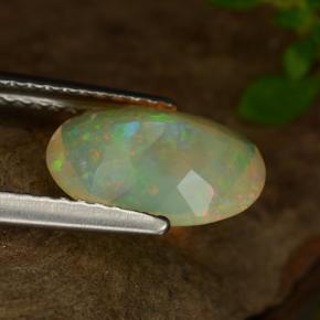 1.26克拉天然多色欧泊，椭圆形切割，10.6×7.2毫米，透明