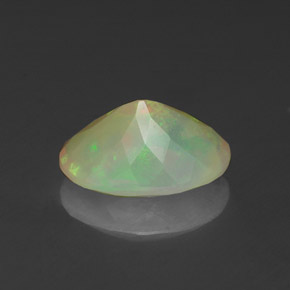 1.27克拉天然多色欧泊，透明，10×7.4毫米，透明/半透明