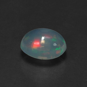 1.01克拉天然多色欧泊，椭圆形切割，8×6.1毫米，透明