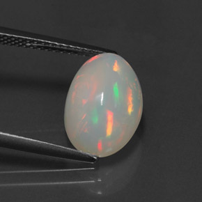 2.98克拉天然多色欧泊，透明，12.6×8.6毫米，透明/半透明