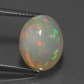4.94克拉天然多色欧泊，透明，12.7×9.7毫米，透明/半透明