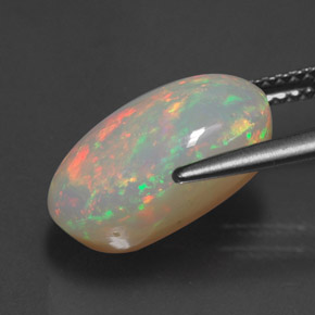 4.88克拉天然多色欧泊，透明，14.3×9.2毫米，透明/半透明