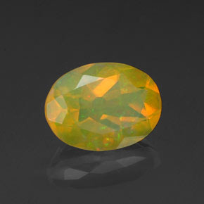0.98克拉天然多色欧泊，椭圆形切割，8.4×6.3毫米，透明