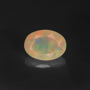 0.50克拉天然多色欧泊，透明，7×5.1毫米，透明/半透明