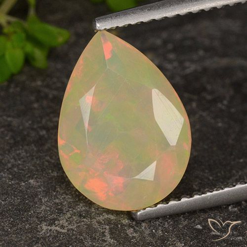 1.75克拉天然蛋白石，梨形，透明